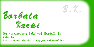 borbala karpi business card